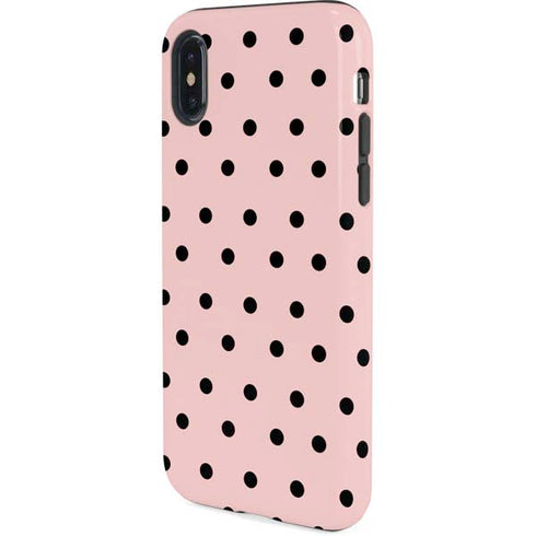 Pink and Black Polka Dots iPhone X Pro Case