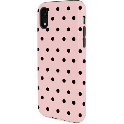 Pink and Black Polka Dots iPhone XR Pro Case