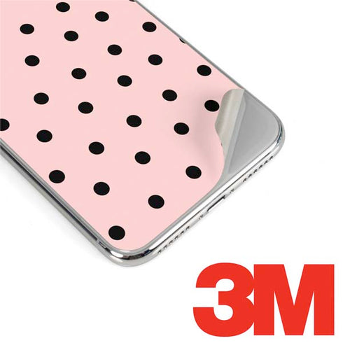 Pink and Black Polka Dots iPhone XR Skin