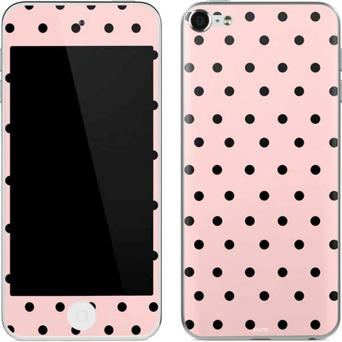 Pink and Black Polka Dots Apple iPod Skin
