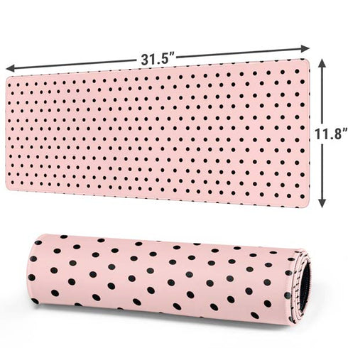 Pink and Black Polka Dots Gaming Mouse Pad