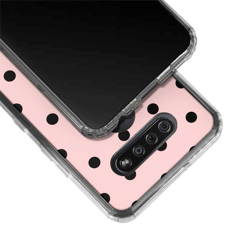 Pink and Black Polka Dots LG K51/Q51 Clear Case