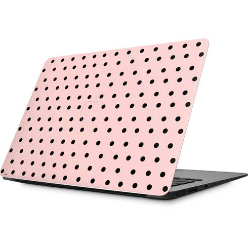 Pink and Black Polka Dots Apple MacBook Skin