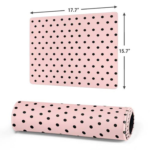 Pink and Black Polka Dots Gaming Mouse Pad