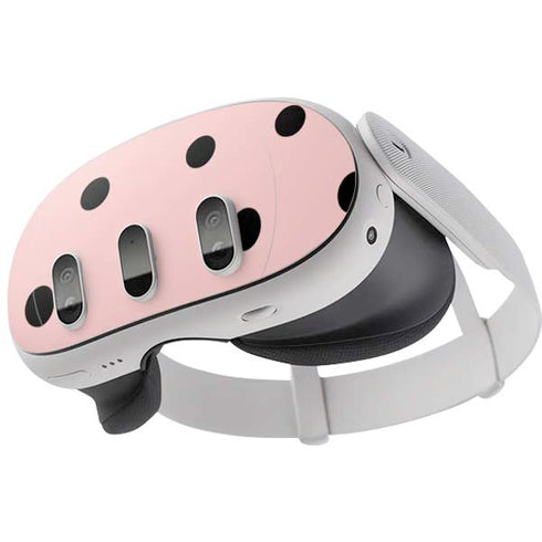 Pink and Black Polka Dots Meta Quest 3 Skin