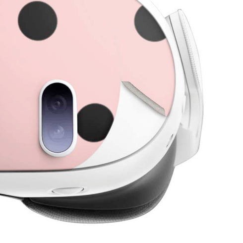 Pink and Black Polka Dots Meta Quest 3 Skin