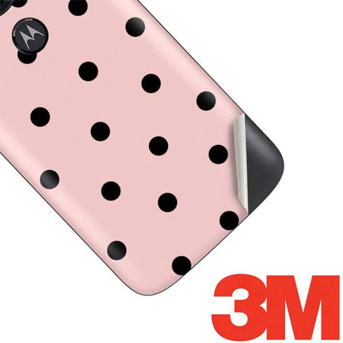 Pink and Black Polka Dots Moto E5 Play Skin