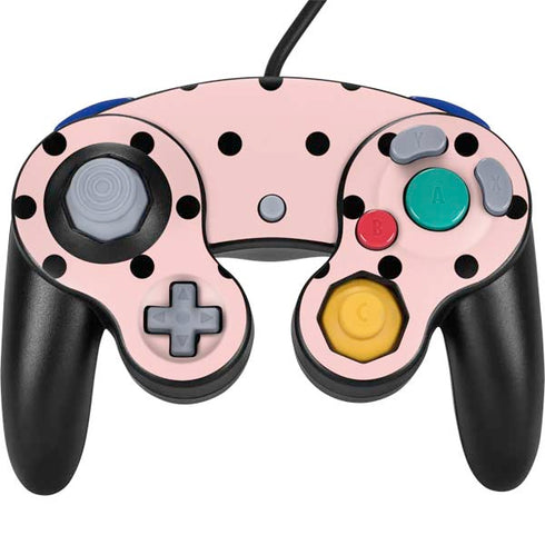 Pink and Black Polka Dots Nintendo GameCube Controller Skin