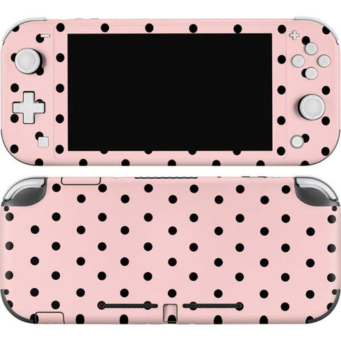Pink and Black Polka Dots Nintendo Switch Lite Skin