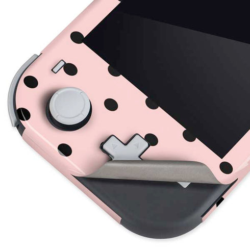 Pink and Black Polka Dots Nintendo Switch Lite Skin