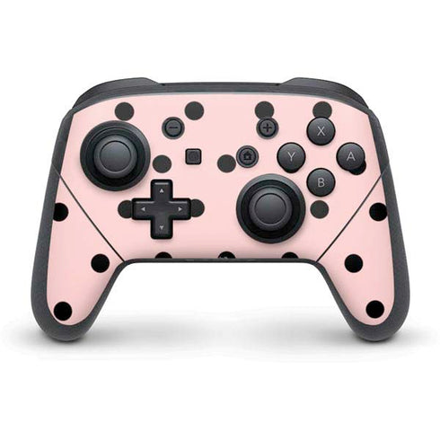 Pink and Black Polka Dots Nintendo Switch Pro Controller Skin
