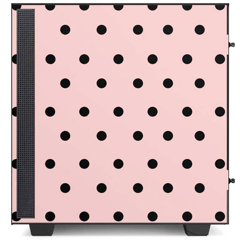 Pink and Black Polka Dots NZXT H510 Compact ATX Mid-Tower Case Skin