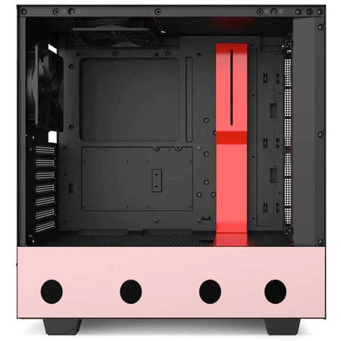 Pink and Black Polka Dots NZXT H510 Compact ATX Mid-Tower Case Skin