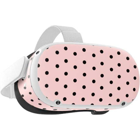 Pink and Black Polka Dots Oculus Quest 2 Skin
