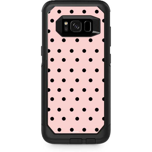 Pink and Black Polka Dots Otterbox Commuter Galaxy Skin