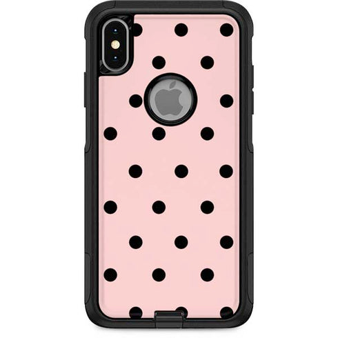 Pink and Black Polka Dots Otterbox Commuter iPhone Skin