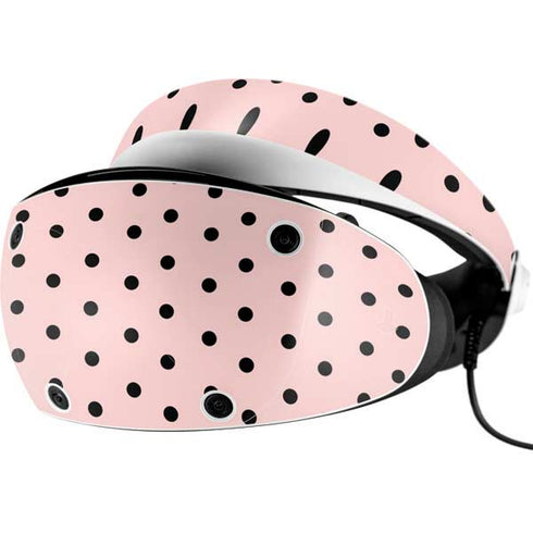 Pink and Black Polka Dots PlayStation VR2 Skin