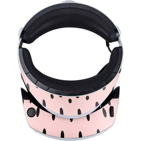 Pink and Black Polka Dots PlayStation VR2 Skin