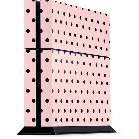 Pink and Black Polka Dots PS4 Console Skin