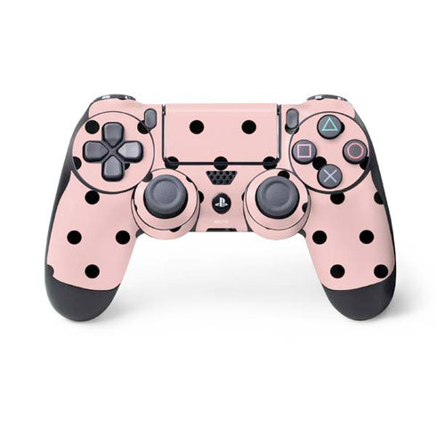 Pink and Black Polka Dots PS4 Controller Skin