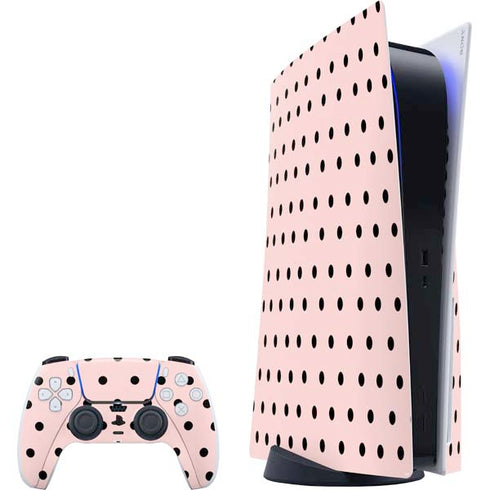 Pink and Black Polka Dots PS5 Bundle Skin