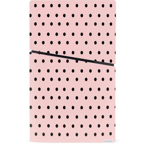 Pink and Black Polka Dots PS5 Slim Digital Edition Console Skin