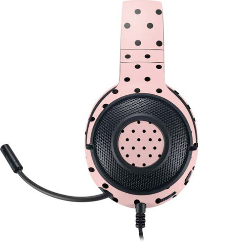 Pink and Black Polka Dots Razer Kraken X Skin