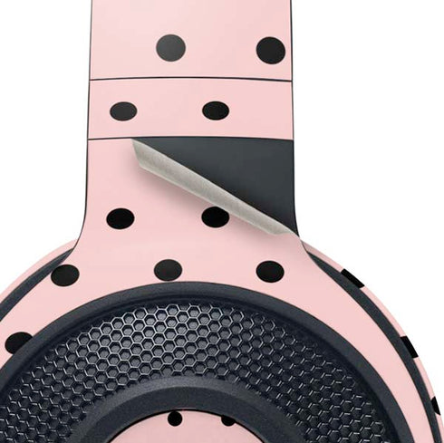 Pink and Black Polka Dots Razer Kraken X Skin