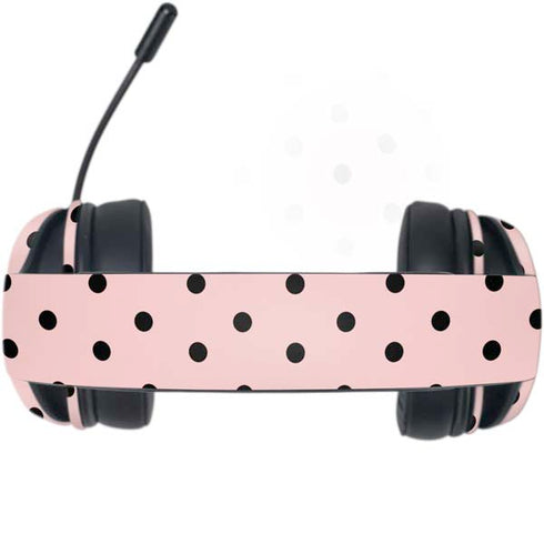 Pink and Black Polka Dots Razer Kraken X Skin