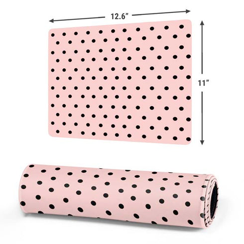 Pink and Black Polka Dots Gaming Mouse Pad