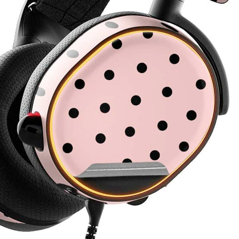 Pink and Black Polka Dots SteelSeries Arctis 5 Skin