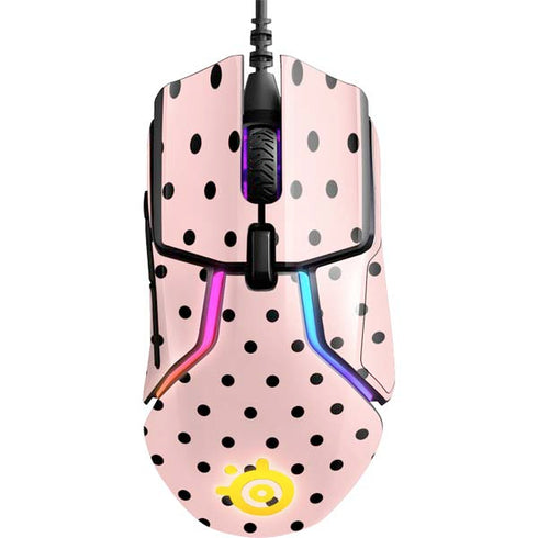 Pink and Black Polka Dots SteelSeries Rival 600 Gaming Mouse Skin