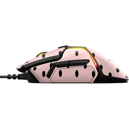 Pink and Black Polka Dots SteelSeries Rival 600 Gaming Mouse Skin
