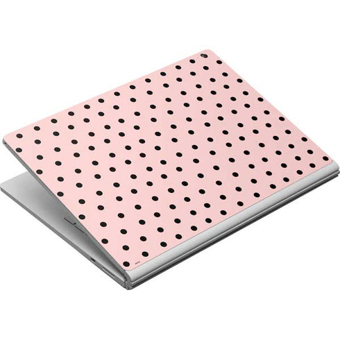 Pink and Black Polka Dots Surface Book Skin