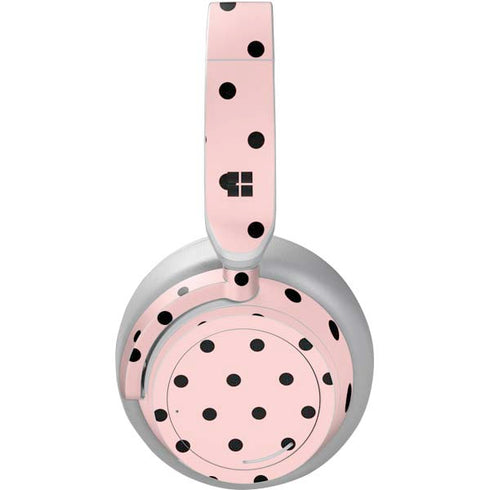 Pink and Black Polka Dots Surface Headphones Skin