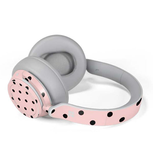 Pink and Black Polka Dots Surface Headphones Skin
