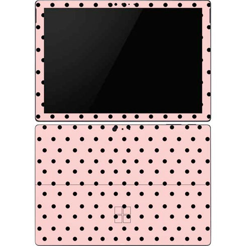 Pink and Black Polka Dots Surface Pro 6 Skin