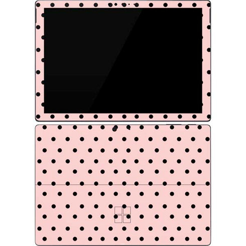 Pink and Black Polka Dots Surface Pro 7 Skin