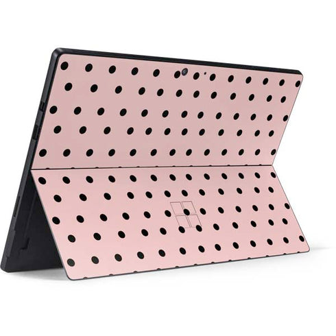 Pink and Black Polka Dots Surface Pro 7 Skin