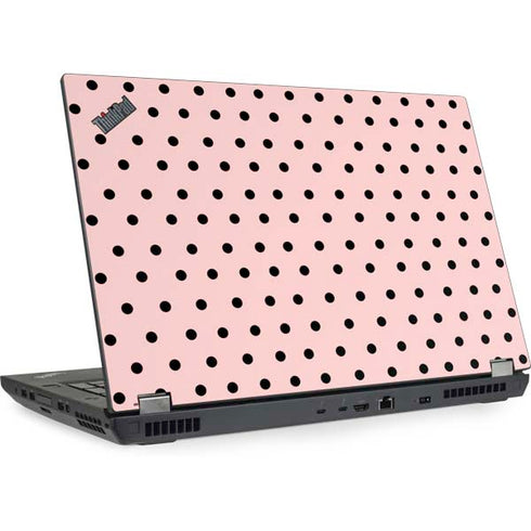 Pink and Black Polka Dots Lenovo ThinkPad Skin