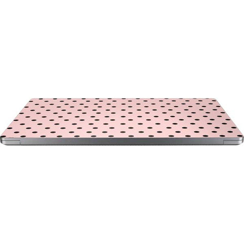 Pink and Black Polka Dots Universal Laptop 11in (8.8 x 6.2in) Skin
