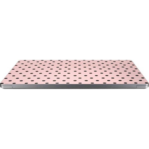 Pink and Black Polka Dots Universal Laptop 13in (10.6 x 7.6in) Skin