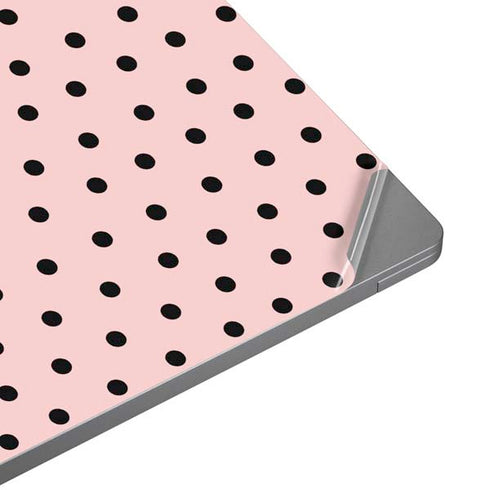Pink and Black Polka Dots Universal Laptop 14in (11.4 x 8.2in) Skin