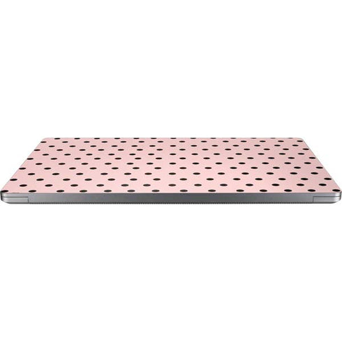 Pink and Black Polka Dots Universal Laptop 16.6in (13.4 x 9.7in) Skin