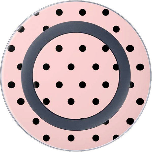Pink and Black Polka Dots Wireless Charger Skin