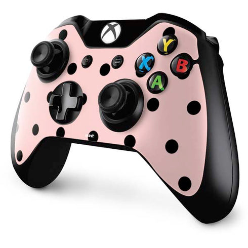 Pink and Black Polka Dots Xbox One Controller Skin