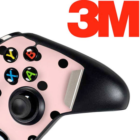 Pink and Black Polka Dots Xbox One Controller Skin