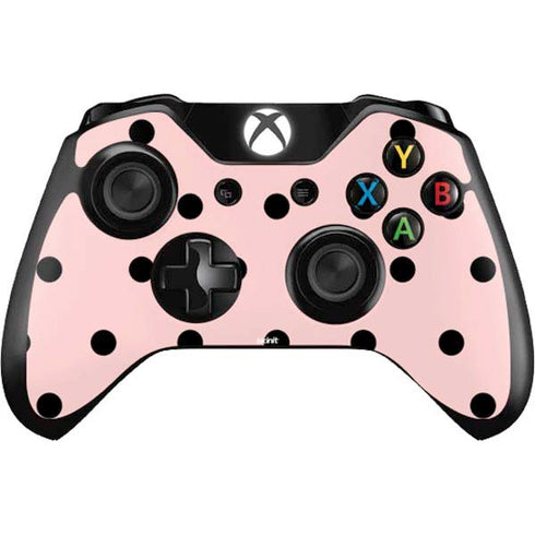 Pink and Black Polka Dots Xbox One Controller Skin