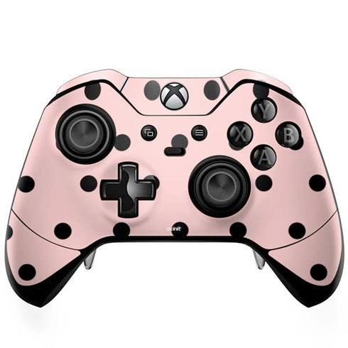 Pink and Black Polka Dots Xbox One Elite Controller Skin