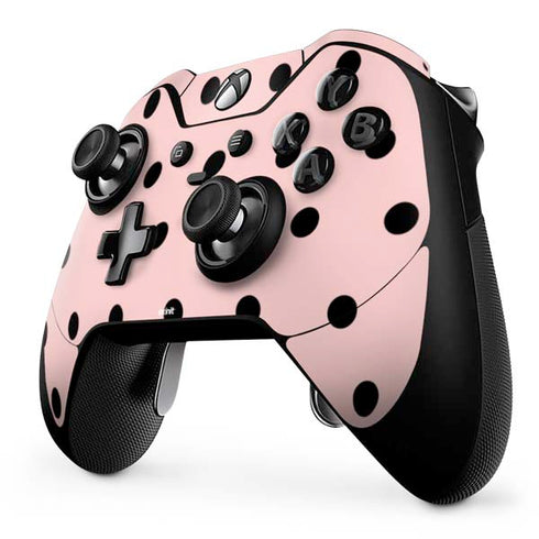 Pink and Black Polka Dots Xbox One Elite Controller Skin